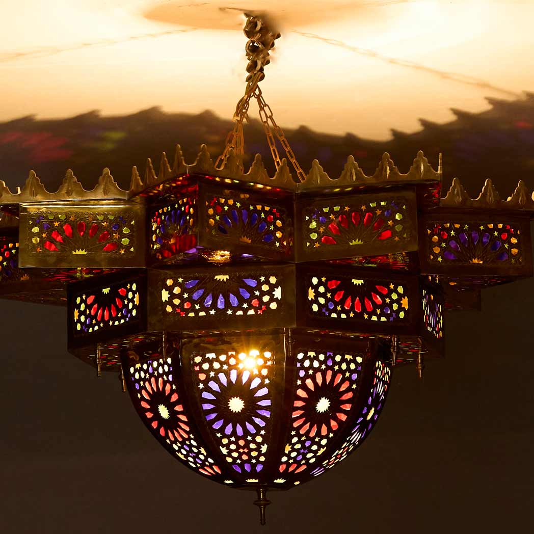 Orientalische Deckenlampe „Damla“ – Kupfer und hochwertiges Glas detail 