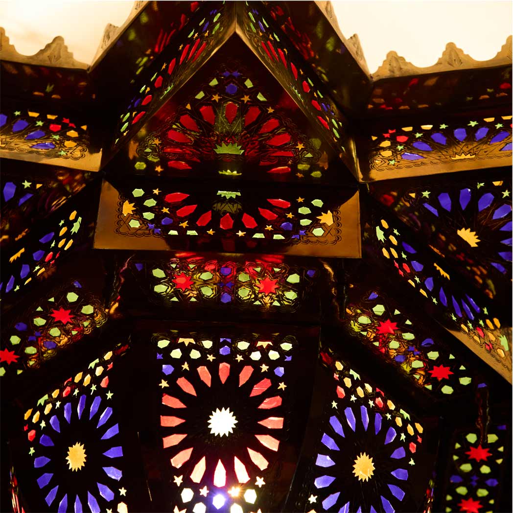 Orientalische Deckenlampe „Damla“ – Kupfer und hochwertiges Glas Detail Deutchland