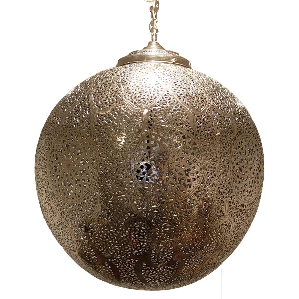 Orientalische Runde Deckenlampe „Alem“ aus Kupfer Detail