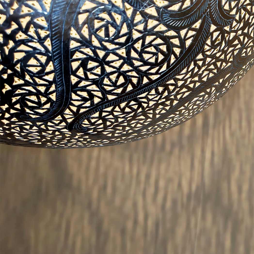 Orientalische Runde Deckenlampe „Alem“ aus Kupfer Detail 2
