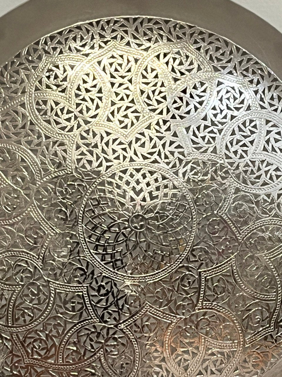 Silber 50x50cm Orientalische Handgefertigte Wandlampe aus Kupfer