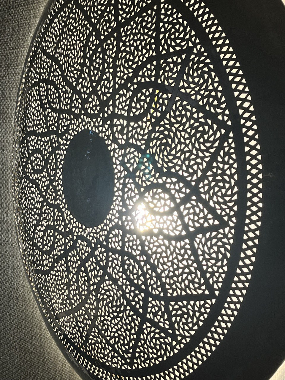 100x100cm  Orientalische Handgefertigte Kupfer Silber Wandlampe aus Marokko