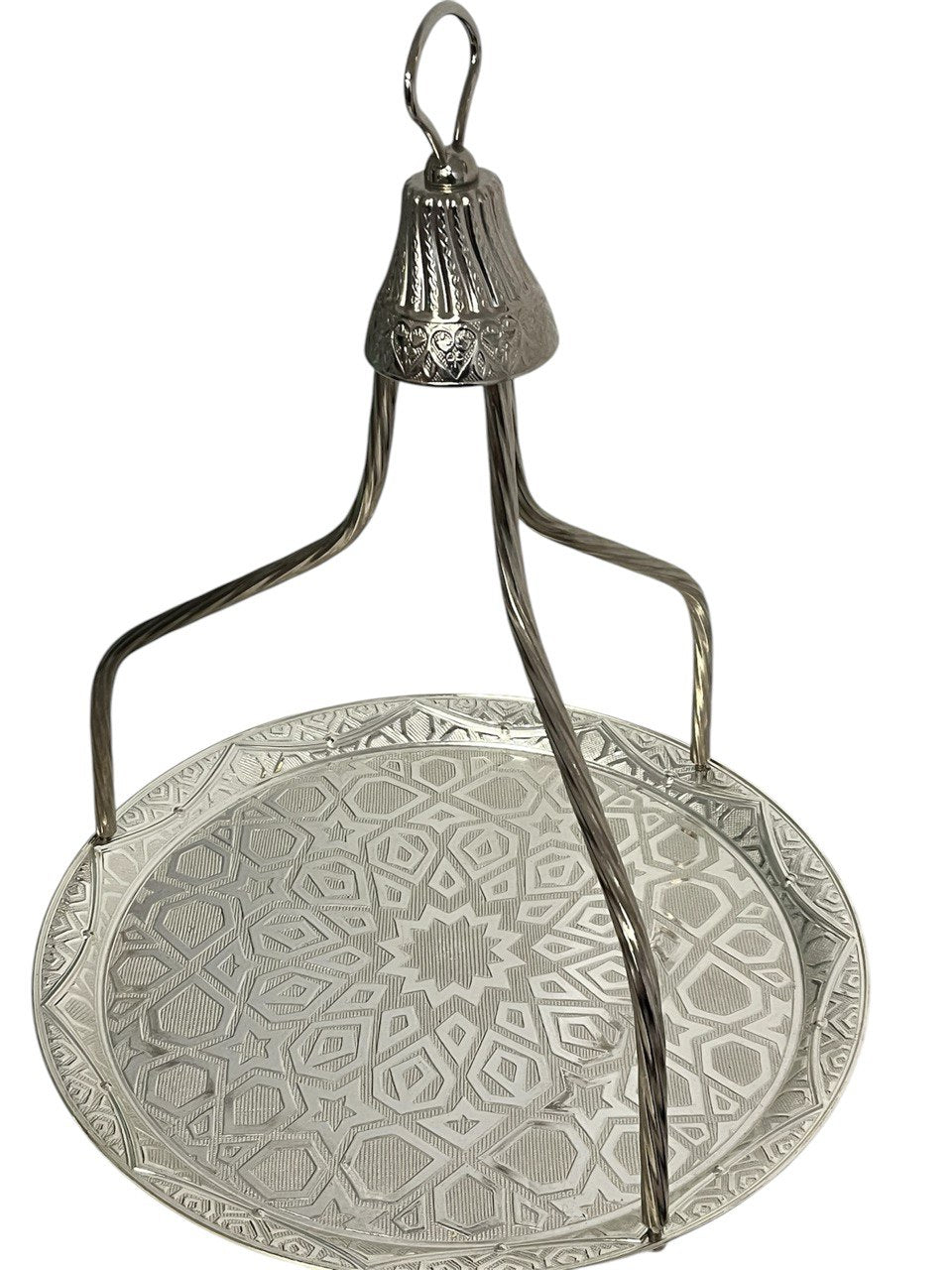 Türkisches original Henkeltablett aus Silber Höhe 41 Cm 1150 Gr Serviertablett